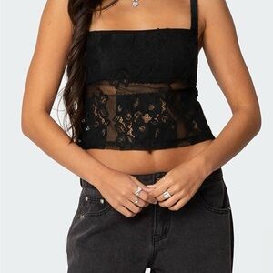 Edikted Gwyn Lace Mixed Top